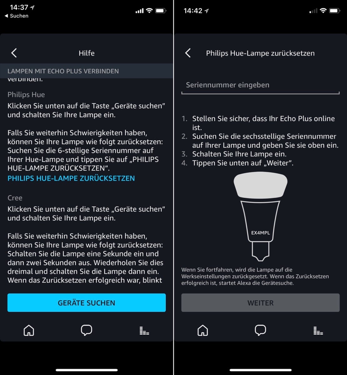 Philips Hue Reset und manuelles Einbinden in den Amazon Echo Plus