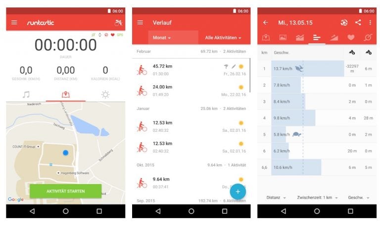 fahrrad app kostenlos android ähnlich runtastic