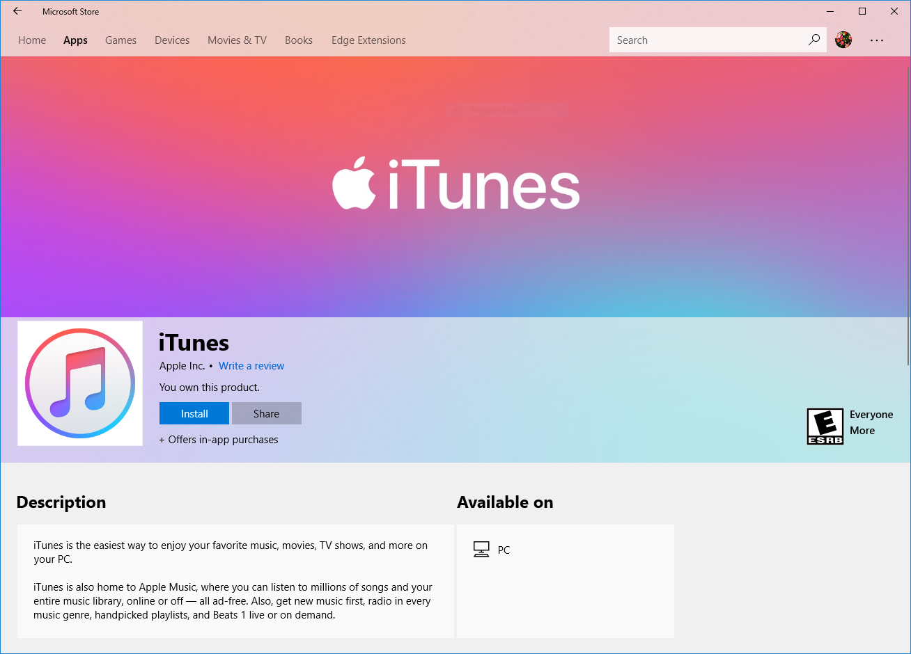 iTunes ab sofort im Windows Store verfügbar