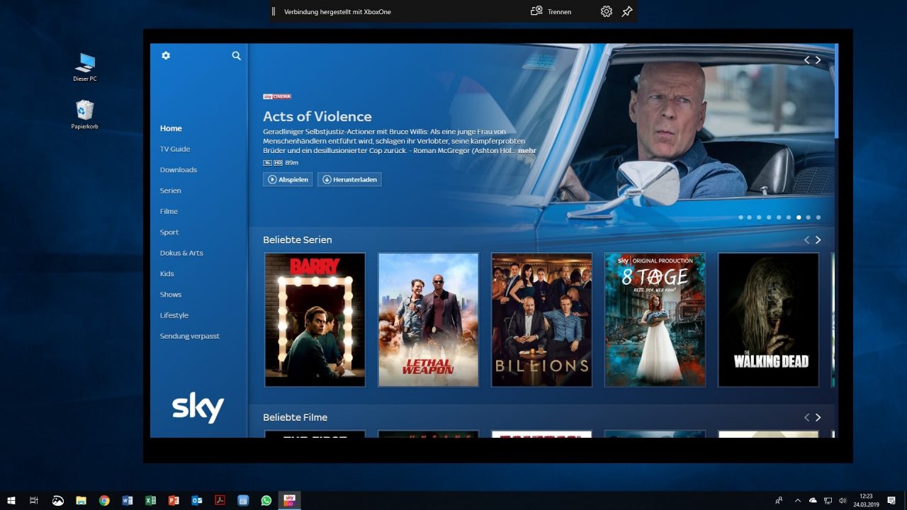 Sky Go über PC und Xbox One auf dem TV schauen