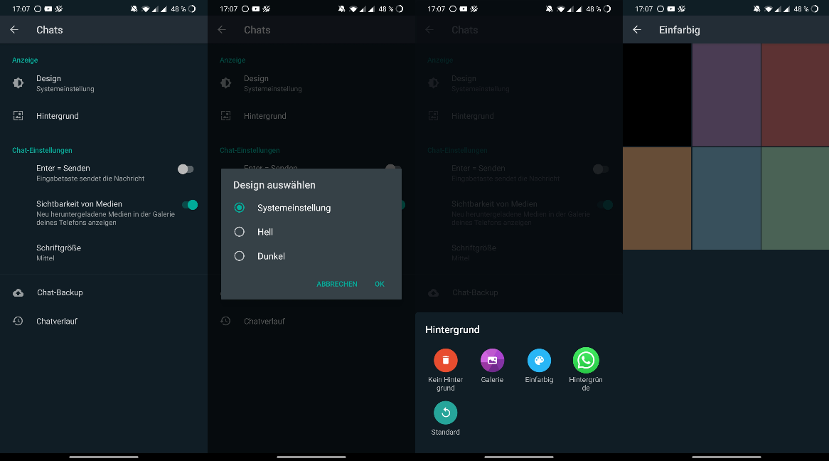 Whatsapp Fur Android Beta Bringt Einfarbige Wallpaper Passend Zum Dark Mode