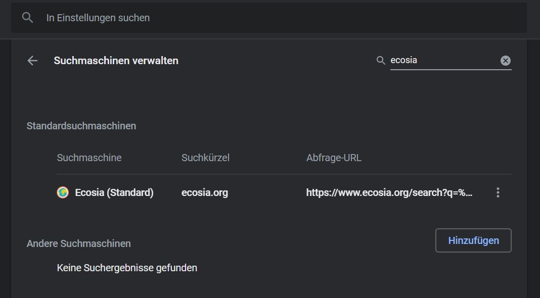 add ecosia to chrome