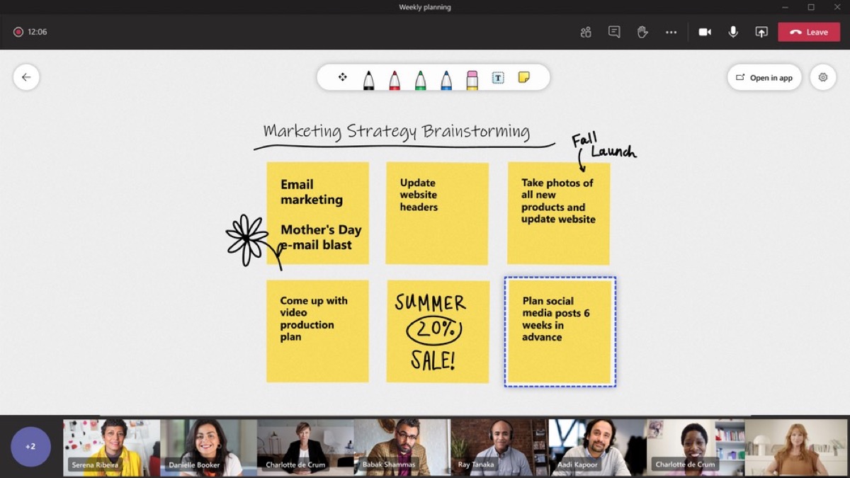 Microsoft Whiteboard in Teams und  Nun mit Sticky Notes, Text und