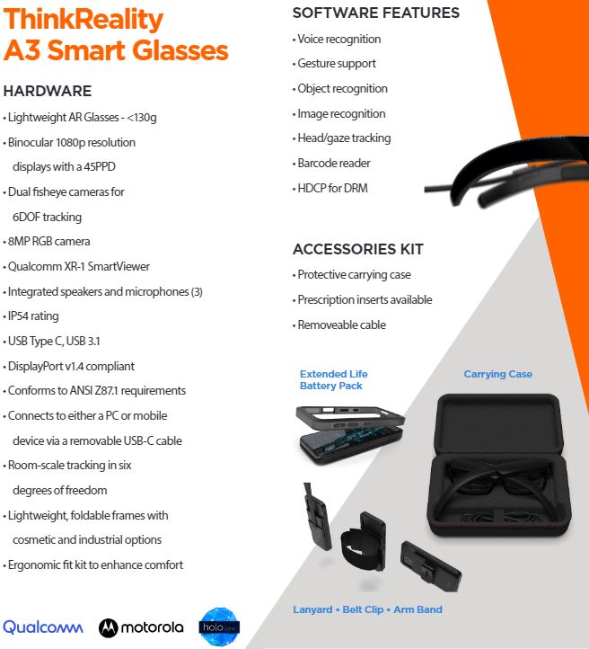 Brille statt Bildschirm: ThinkReality A3 Smart Glasses von Lenovo