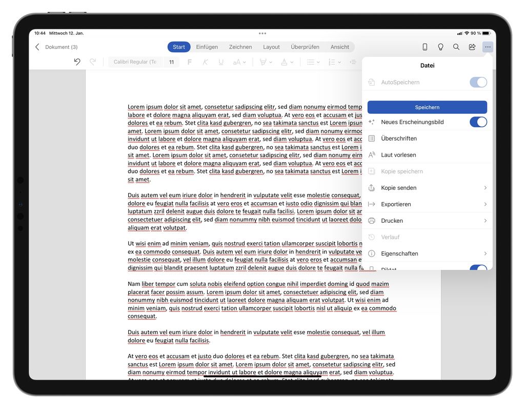 microsoft-word-auf-dem-ipad-mit-neuem-design