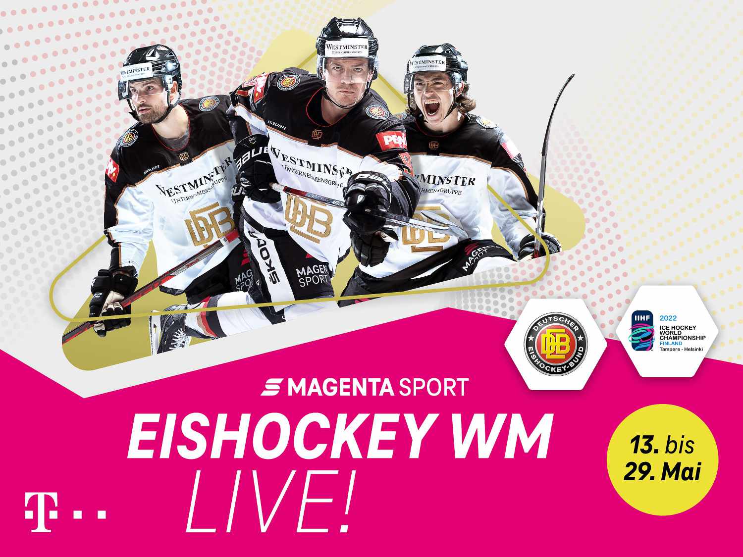 Telekom zeigt alle deutschen Spiele der Eishockey WM bei MagentaTV and MagentaSport