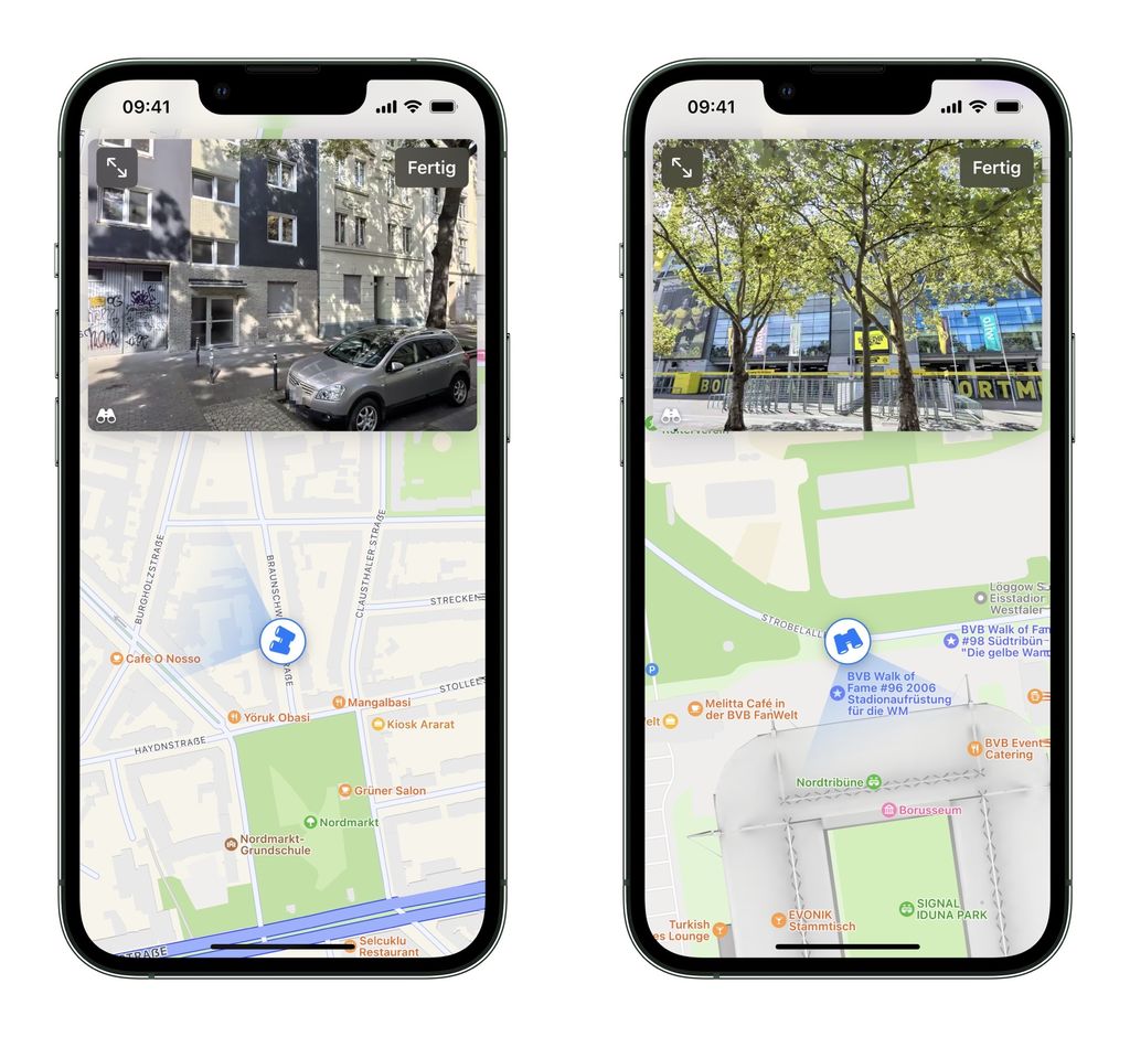 Umsehen in Apple Karten: Street View-Alternative in weiteren