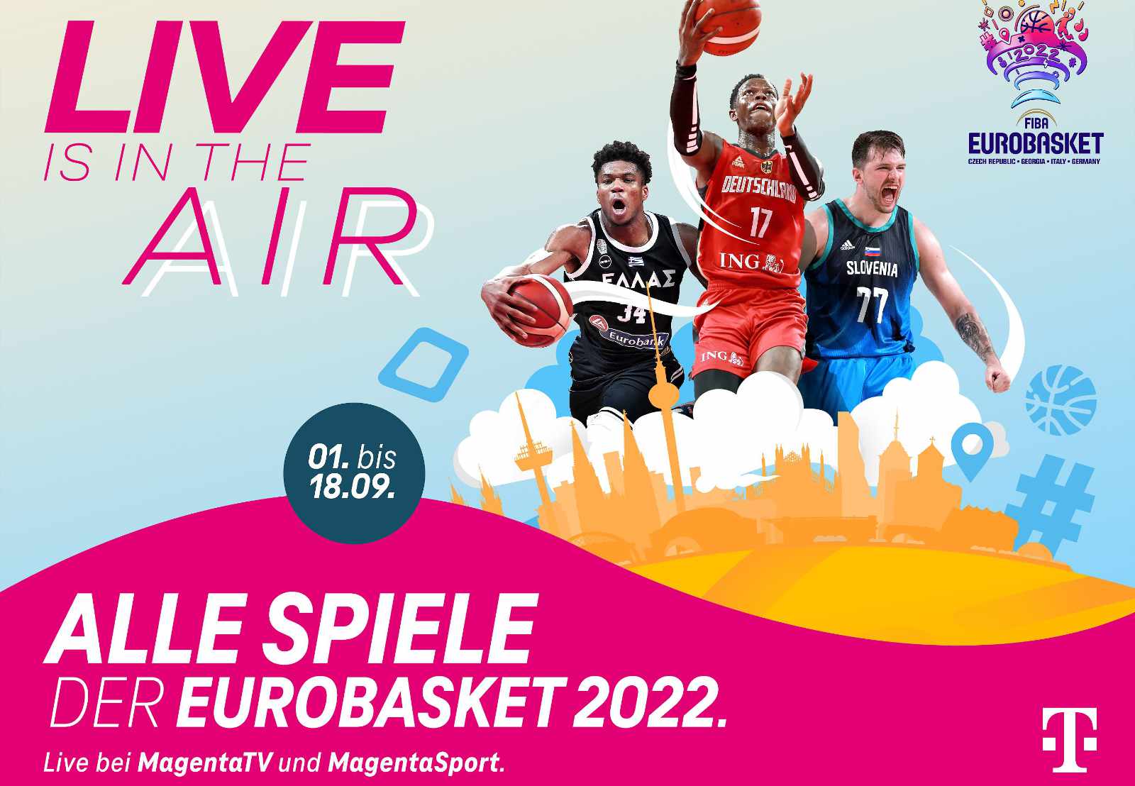 MagentaSport zeigt die Basketball Europameisterschaft 2022 live