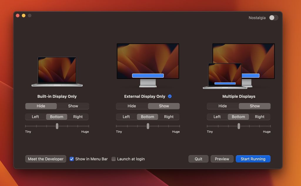 HiDock: Verschiedene Dock-Einstellungen für unterschiedliche  Bildschirmkonfigurationen