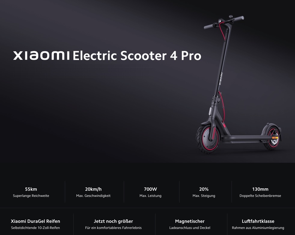 Weitere Modelle Serie Electric Scooter der 4: Xiaomi Deutschland starten in