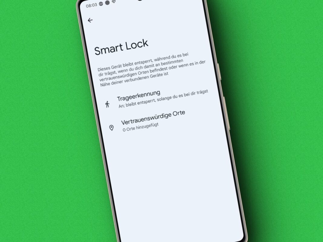 Android Smart Lock Vertrauenswürdige Geräte fehlen plötzlich