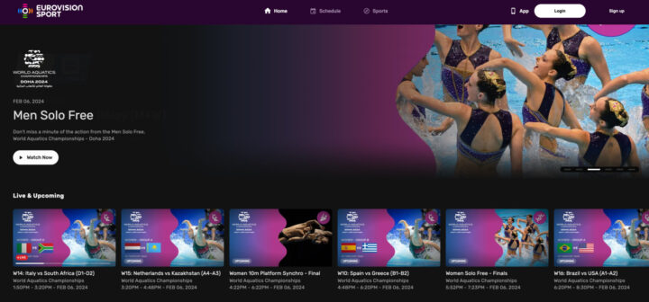 Eurovision Sport ist ein kostenloses Sport-Streaming-Angebot.