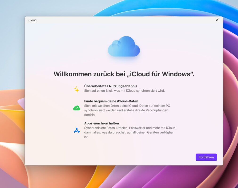 iCloud für Windows mit neuem Design