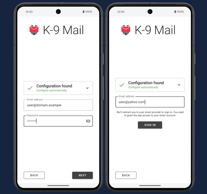 Die E-Mail-Einrichtung soll sich in K-9 Mail vereinfachen.