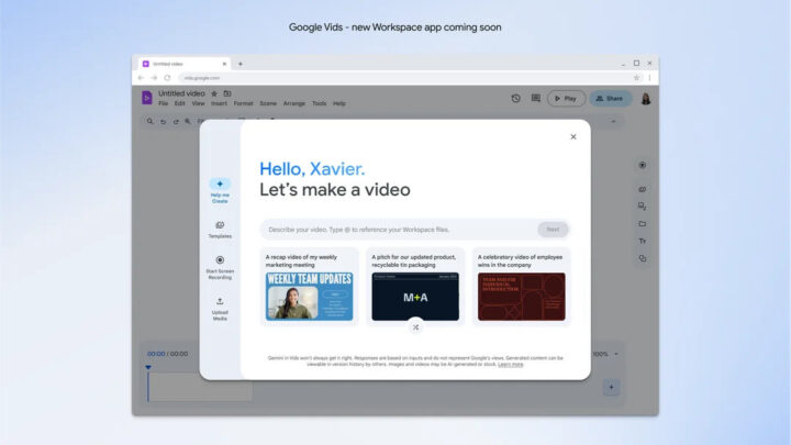 Google Vids erweitert das Workspace-Angebot.