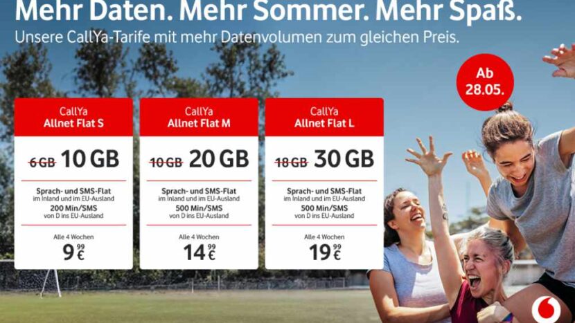 Vodafone wertet seine CallYa-Tarife auf.