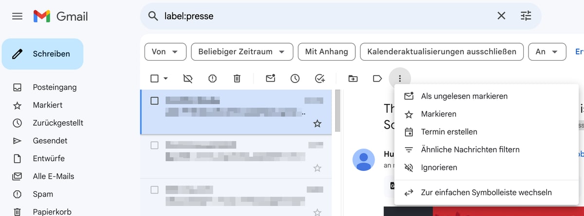 Gmail: Neue Symbolleiste geht live