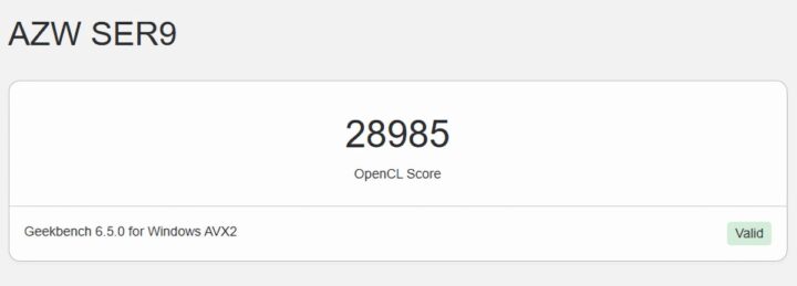 Geekbench GPU-Ergebnis